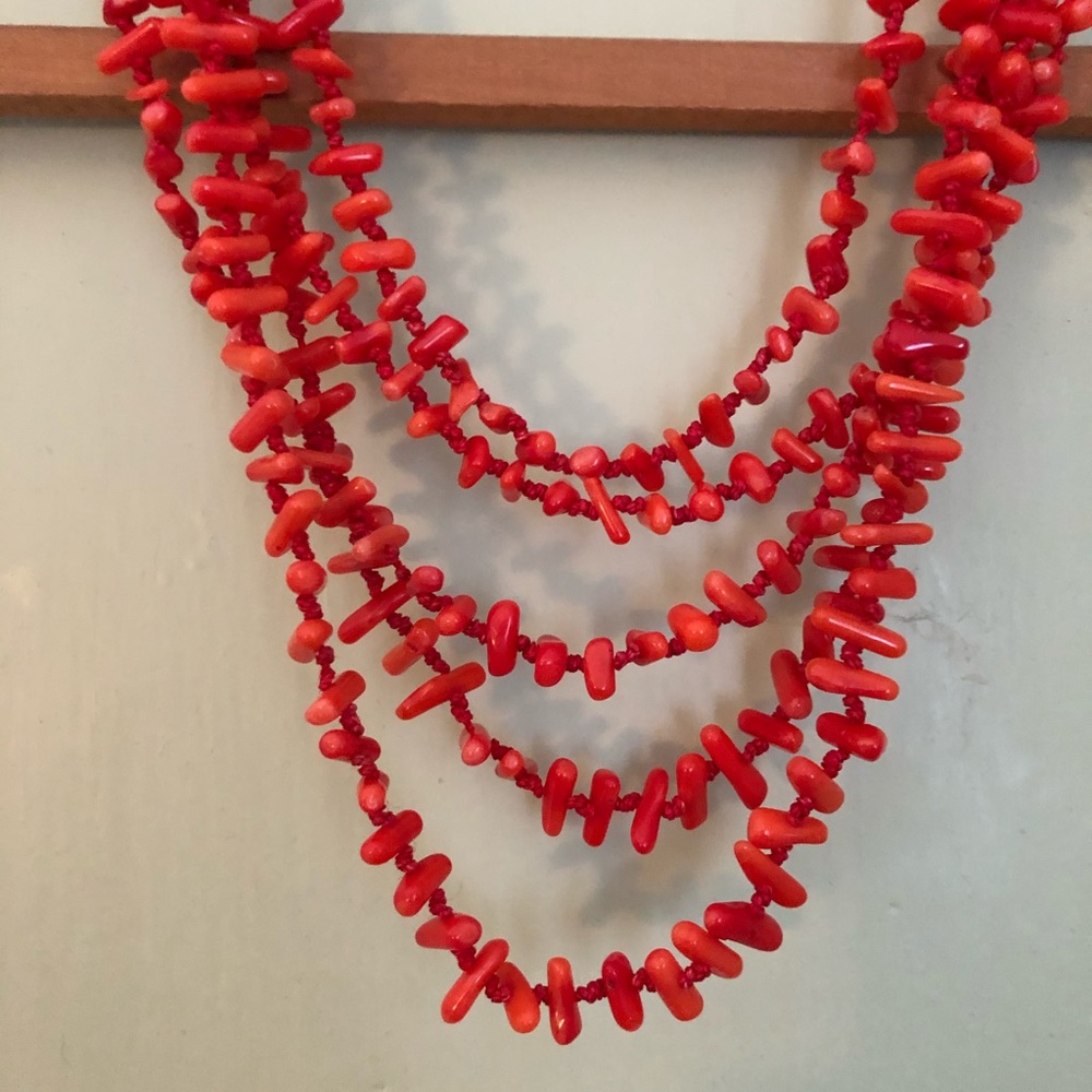 Five strand coral necklace